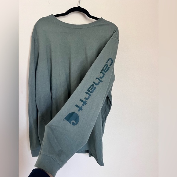 Carhartt Original Fit Logo Sleeve Graphic T-Shirt Sea Pine Heather 2XL - Picture 1 of 8